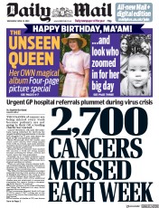 Daily Mail (UK) Newspaper Front Page for 22 April 2020