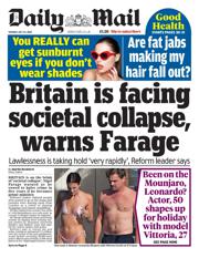 Daily Mail front page for 22 July 2025