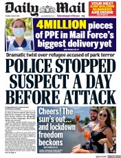 Daily Mail (UK) Newspaper Front Page for 23 June 2020