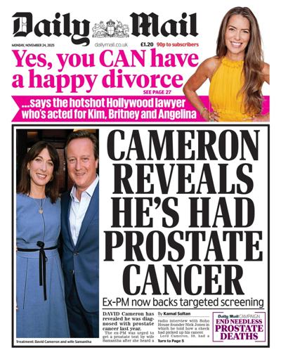 Daily Mail Newspaper Front Page (UK) for 24 November 2025
