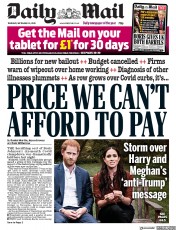 Daily Mail (UK) Newspaper Front Page for 24 September 2020