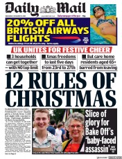 Daily Mail (UK) Newspaper Front Page for 25 November 2020