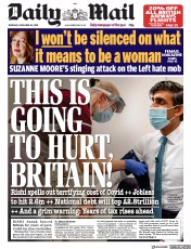 Daily Mail (UK) Newspaper Front Page for 26 November 2020