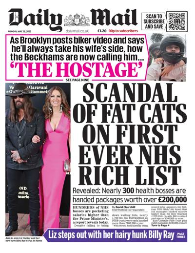 Daily Mail Newspaper Front Page (UK) for 26 May 2025