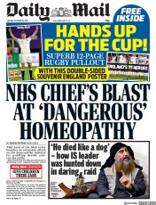 Daily Mail (UK) Newspaper Front Page for 28 October 2019