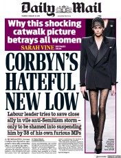 Daily Mail (UK) Newspaper Front Page for 28 February 2019