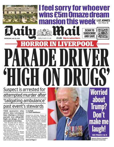 Daily Mail Newspaper Front Page (UK) for 28 May 2025