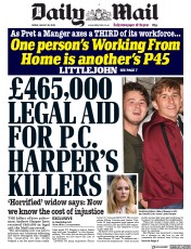 Daily Mail (UK) Newspaper Front Page for 28 August 2020