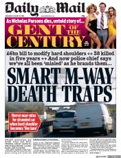 Daily Mail (UK) Newspaper Front Page for 29 January 2020