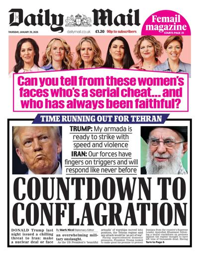 Daily Mail Newspaper Front Page (UK) for 29 January 2026