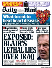 Daily Mail (UK) Newspaper Front Page for 29 February 2016