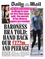 Daily Mail front page for 2 October 2025