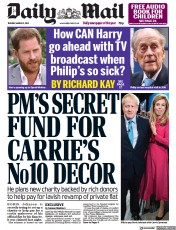 Daily Mail (UK) Newspaper Front Page for 2 March 2021