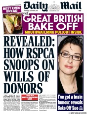 Daily Mail (UK) Newspaper Front Page for 2 September 2015