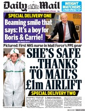 Daily Mail (UK) Newspaper Front Page for 30 April 2020