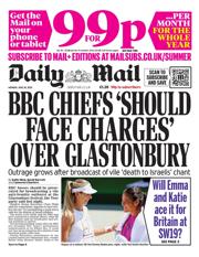 Daily Mail front page for 30 June 2025