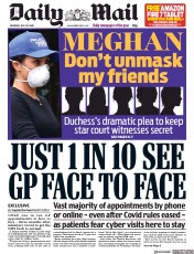 Daily Mail (UK) Newspaper Front Page for 30 July 2020