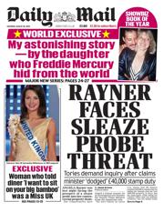 Daily Mail front page for 30 August 2025