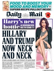 Daily Mail (UK) Newspaper Front Page for 31 October 2016