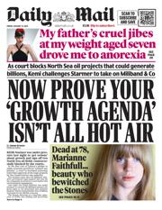 Daily Mail front page for 31 January 2025