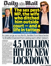 Daily Mail (UK) Newspaper Front Page for 31 July 2020