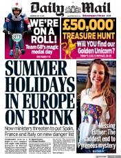 Daily Mail (UK) Newspaper Front Page for 31 July 2021