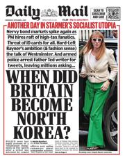 Daily Mail front page for 3 September 2025