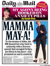 Daily Mail (UK) Newspaper Front Page for 4 October 2018