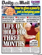 Daily Mail (UK) Newspaper Front Page for 4 March 2020