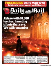 Daily Mail (UK) Newspaper Front Page for 5 November 2018