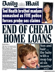 Daily Mail (UK) Newspaper Front Page for 5 August 2015