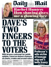 Daily Mail (UK) Newspaper Front Page for 5 August 2016