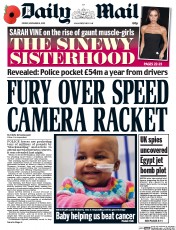 Daily Mail (UK) Newspaper Front Page for 6 November 2015