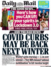 Daily Mail (UK) Newspaper Front Page for 6 January 2021