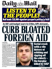 Daily Mail (UK) Newspaper Front Page for 6 April 2018