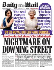 Daily Mail front page for 6 September 2025