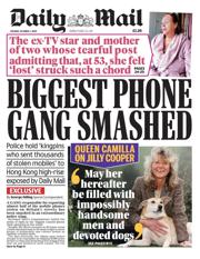 Daily Mail front page for 7 October 2025