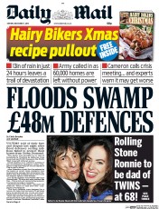 Daily Mail (UK) Newspaper Front Page for 7 December 2015