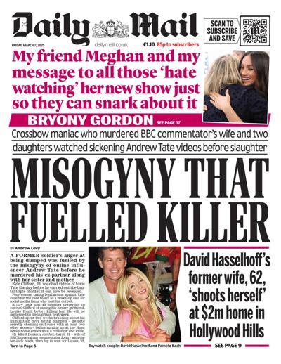 Daily Mail Newspaper Front Page (UK) for 7 March 2025
