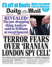 Daily Mail front page for 7 March 2026