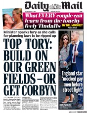 Daily Mail (UK) Newspaper Front Page for 7 August 2018