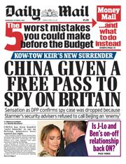 Daily Mail front page for 8 October 2025