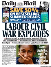 Daily Mail (UK) Newspaper Front Page for 8 July 2019