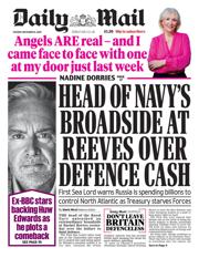 Daily Mail front page for 9 December 2025