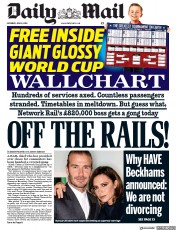 Daily Mail (UK) Newspaper Front Page for 9 June 2018