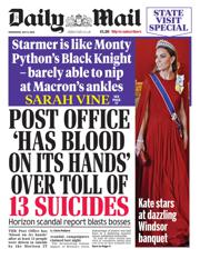 Daily Mail front page for 9 July 2025