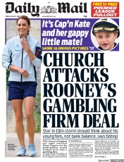 Daily Mail (UK) Newspaper Front Page for 9 August 2019