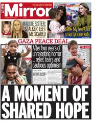 Daily Mirror front page for 10 October 2025