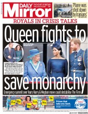 Daily Mirror (UK) Newspaper Front Page for 10 January 2020