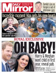 Daily Mirror (UK) Newspaper Front Page for 10 May 2018